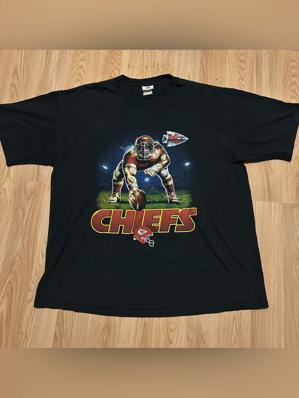 Vintage Kansas City Chiefs NFL Black T-shirt Size 2XL